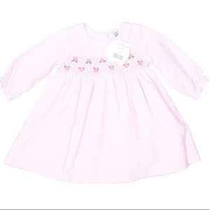 NWT Boutique Cotton Kids Smocked Dress w/Flowers